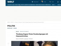 Bild zum Artikel: Thunberg-Gegner fluten Facebookgruppe mit Hassnachrichten