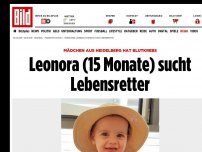 Bild zum Artikel: Mädchen hat Blutkrebs - Leonora (15 Monate) sucht Lebensretter