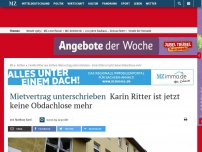 Bild zum Artikel: Mietvertrag unterschrieben: Karin Ritter ist jetzt keine Obdachlose mehr