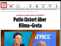 Bild zum Artikel: „Schlecht informiert“ - Putin lästert über Klima-Greta