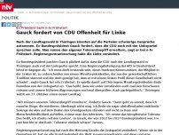 Bild zum Artikel: Ex-Präsident beim n-tv Frühstart: Gauck fordert von CDU Offenheit für Linke