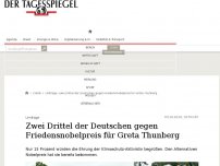 Bild zum Artikel: Zwei Drittel der Deutschen gegen Friedensnobelpreis für Greta Thunberg