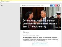 Bild zum Artikel: Öffentliche Liebeserklärungen von Michelle und Barack Obama zum 27. Hochzeitstag