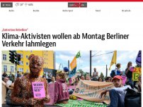 Bild zum Artikel: Klima-Aktivisten wollen ab Montag Berliner Verkehr lahmlegen