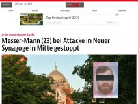 Bild zum Artikel: Messer-Mann (23) an Synagoge in Mitte gestoppt