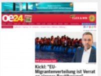 Bild zum Artikel: Kickl: 'EU-Migrantenverteilung ist Verrat an eigener Bevölkerung'