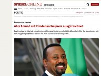 Bild zum Artikel: Äthiopischer Premier: Äthiopiens Premier Abiy Ahmed mit Friedensnobelpreis ausgezeichnet