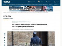 Bild zum Artikel: 90 Prozent der Anhänger anderer Parteien sehen AfD als geistige Brandstifter