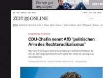 Bild zum Artikel: Annegret Kramp-Karrenbauer: CDU-Chefin nennt AfD 'politischen Arm des Rechtsradikalismus'