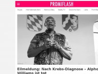 Bild zum Artikel: Eilmeldung: Nach Krebs-Diagnose – Alphonso Williams ist tot