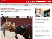 Bild zum Artikel: Am spanischen Nationalfeiertag - Bekannter Torero bei Stierkampf in Madrid lebensgefährlich verletzt