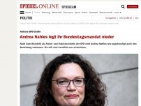 Bild zum Artikel: Frühere SPD-Chefin: Andrea Nahles legt ihr Bundestagsmandat nieder