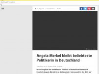Bild zum Artikel: Angela Merkel bleibt beliebteste Politikerin in Deutschland