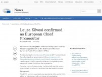 Bild zum Artikel: Press release - Laura Kövesi confirmed as European Chief Prosecutor