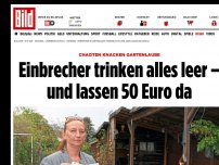Bild zum Artikel: Chaoten knacken Gartenlaube - Einbrecher trinken alles leer, lassen 50 Euro da