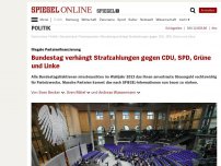 Bild zum Artikel: Illegale Parteienfinanzierung: Bundestag verhängt Strafzahlungen gegen CDU, SPD, Grüne und Linke