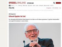 Bild zum Artikel: SPD-Urgestein: Erhard Eppler ist gestorben