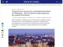 Bild zum Artikel: Dramatischer Anstieg der Ausländerkriminalität in Thüringen – Rot-rot-grüne Landesregierung hat andere Prioritäten