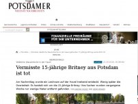 Bild zum Artikel: Weibliche Wasserleiche ist Britney