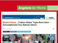 Bild zum Artikel: Bauern-Demo : „Traktor-Walze“ erreicht Bonn – Kennedybrücke für Bahnen dicht