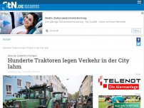 Bild zum Artikel: Demo der Landwirte in Stuttgart: Traktoren legen Verkehr in der City lahm