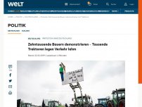 Bild zum Artikel: Zehntausende Bauern demonstrieren – Tausende Traktoren legen Verkehr lahm