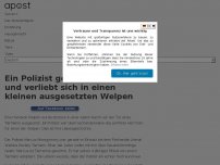 Bild zum Artikel: Ein Polizist geht auf alle Vieren und verliebt sich in einen kleinen ausgesetzten Welpen