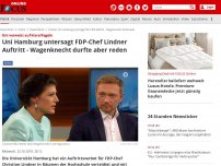 Bild zum Artikel: Uni verweist auf klare Regeln - Uni Hamburg untersagt FDP-Chef Lindner Auftritt - Wagenknecht durfte aber reden