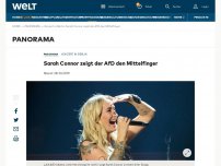 Bild zum Artikel: Sarah Connor zeigt der AfD den Mittelfinger