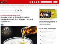 Bild zum Artikel: Mitwitz - Großer Rückruf wegen ätzender Lauge in Getränkeflaschen: Bier, Wasser, Cola und Limonaden betroffen