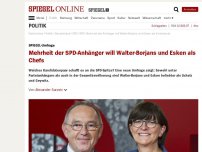 Bild zum Artikel: SPIEGEL-Umfrage: Mehrheit der SPD-Anhänger will Walter-Borjans und Esken als Chefs
