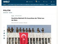 Bild zum Artikel: Deutliche Mehrheit für Ausschluss der Türkei aus der Nato