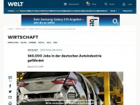 Bild zum Artikel: 360.000 Jobs in der deutschen Autoindustrie gefährdet