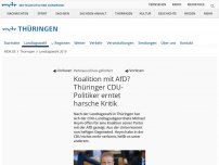Bild zum Artikel: Koalition mit AfD in Thüringen? CDU-Politiker erntet harsche Kritik