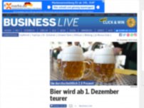 Bild zum Artikel: Bier wird ab 1. Dezember teurer