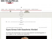Bild zum Artikel: Egon Krenz lobt Kanzlerin Merkel