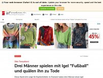 Bild zum Artikel: Rostock: Drei Männer spielen mit Igel 'Fußball' und quälen ihn zu Tode