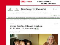 Bild zum Artikel: Jubiläum: Heute feiert Uroma Josefine Ollmann ihren 111. Geburtstag