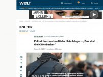 Bild zum Artikel: Polizei fasst mutmaßliche IS-Anhänger – „Das sind drei Offenbacher“