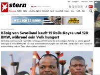 Bild zum Artikel: Monarch Mswati III.: König von Swasiland kauft 19 Rolls-Royces und 120 BMWs, während sein Volk hungert
