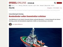 Bild zum Artikel: Grünen-Eilantrag für Parteitag: Bundesländer sollen Seenotretter schicken