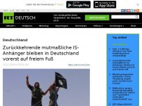 Bild zum Artikel: Zurückkehrende mutmaßliche IS-Anhänger bleiben in Deutschland vorerst auf freiem Fuß