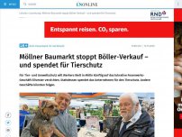 Bild zum Artikel: Möllner Baumarkt stoppt  Böller-Verkauf – und spendet für Tierschutz