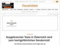 Bild zum Artikel: Elektroauto: Ausgebrannter Tesla in Österreich wird zum hochgefährlichen Sondermüll