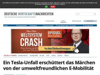 Bild zum Artikel: Ein Tesla-Unfall erschüttert das Märchen von der umweltfreundlichen E-Mobilität