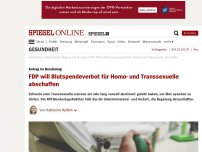 Bild zum Artikel: Antrag im Bundestag: FDP will Blutspendeverbot für Homo- und Transsexuelle abschaffen