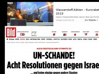Bild zum Artikel: Auch Deutschland stimmte zu - UN-SCHANDE! Acht Resolutionen gegen Israel