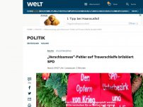 Bild zum Artikel: „Verschissmuss“-Fehler auf Trauerschleife brüskiert SPD
