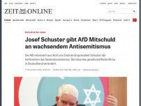 Bild zum Artikel: Zentralrat der Juden: Josef Schuster gibt AfD Mitschuld an wachsenden Antisemitismus