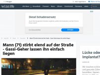 Bild zum Artikel: Mann (71) stirbt elend auf der Straße - Gassi-Geher lassen ihn einfach liegen